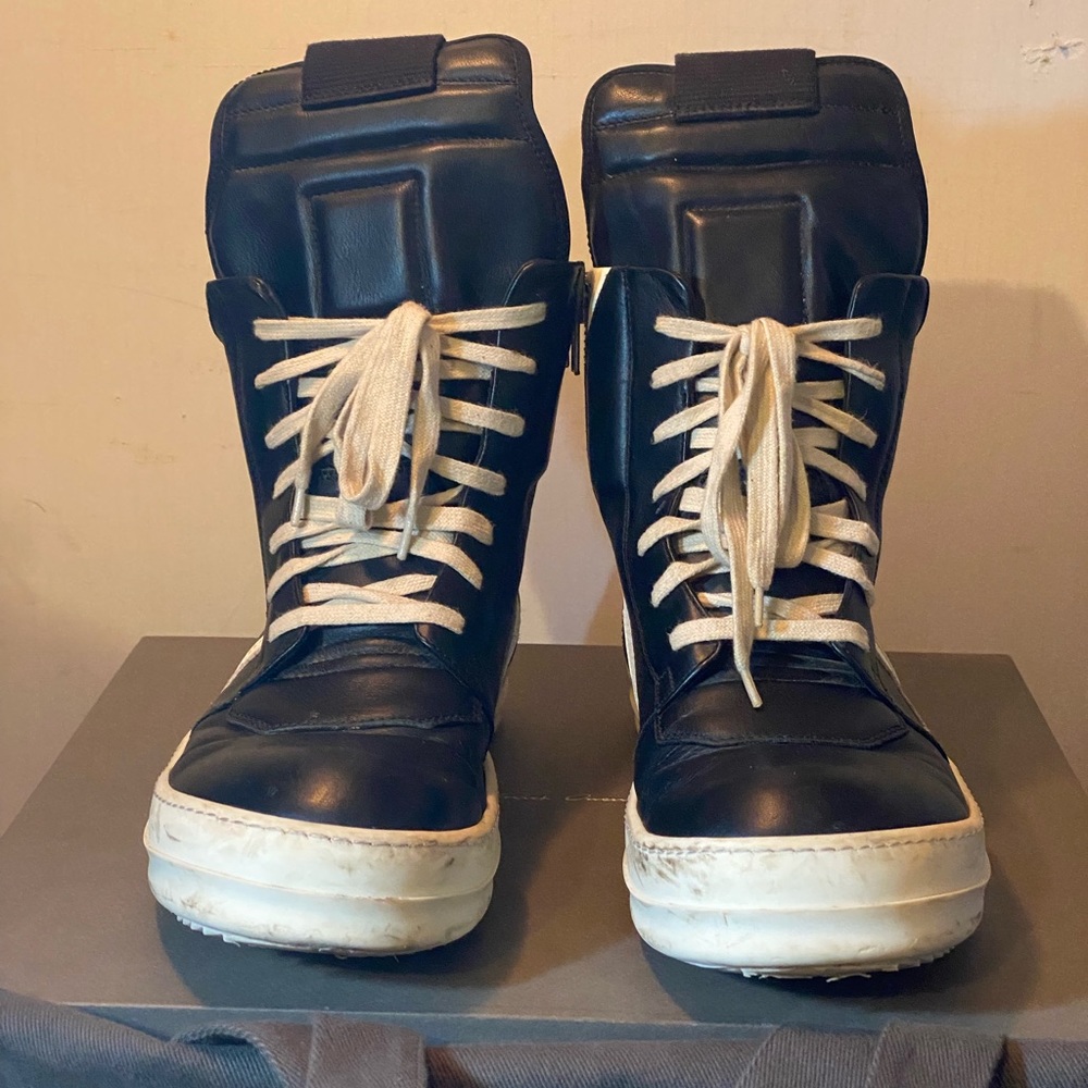 Rick Owens GeoBasket size US 10.5/EU 43,5 Black/Milk leather